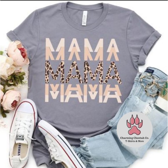 charming cheetah co Tops - Stacked Mama Shirt Cheetah Shirt Leopard Print Mom